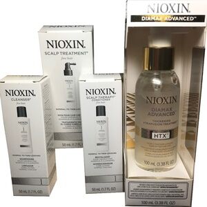 NIB Nioxin Diamax Advanced 3.38 oz +3-Step System Minis-Cleanser & Scalp Therapy